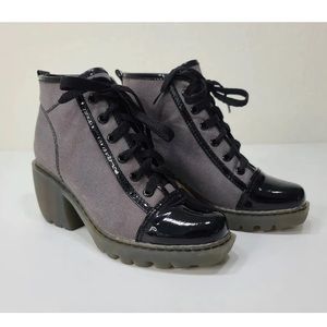 Opening Ceremony Grunge Lace Up Sneaker Canvas Cap Toe Heeled Size 36/Si…